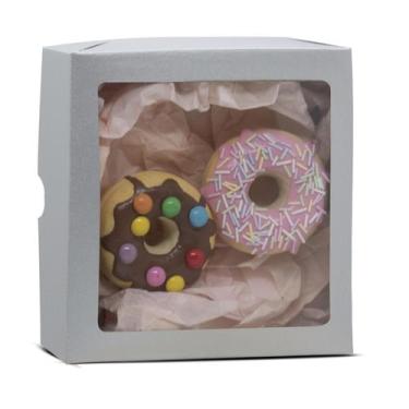 Imagem de 20 Caixas de Papel Cartão ou Kraft Com Visor- 15x15x4  - Kaiambá Embal