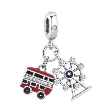 Imagem de Pingente De Daruma Da Guarda Real Em Prata Com Contas Vermelhas Para M