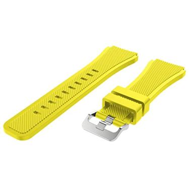 Imagem de AXTI Pulseira de borracha para Huawei Gt 2 Pulseira para Samsung Galaxy Watch 3 45mm Gear S3 Frontier 22mm Pulseira de relógio para Xiaomi Ls05 (Cor: Amarelo, Tamanho: 22mm)
