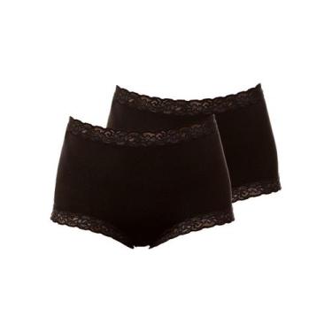 Imagem de Kit com 2 Calcinhas Alta Safira Demillus 57330, Preto, P