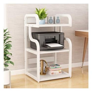 Imagem de Suporte de impressora de chão para impressora com estrutura de metal antiderrapante, prateleira de armazenamento de grande capacidade, para escritório, sala de estar, máquina de fax, scanner