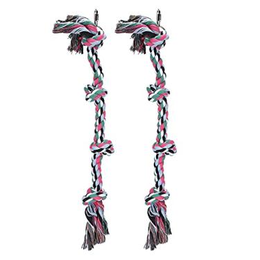 Imagem de Ainoli animal de estimação pássaro mastigar corda de algodão brinquedos papagaios mordendo brinquedos de escalada gaiola pingente acessório