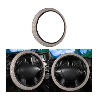 Imagem de Mandark Capa elástica para volante de carro, antiderrapante, sem odor, respirável, fácil de transportar, acessórios de proteção interna automotiva, ajuste universal (bege)