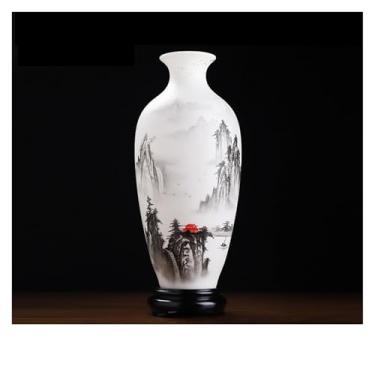 Imagem de Vaso de porcelana ornamentos decorativos vaso de flores estilo chinês prateleira de sala de estar vaso decorativo vasos de flores
