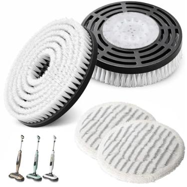 Imagem de Damsimz Pacote com 4 almofadas de substituição para esfregão a vapor e cabeças de escova para esfregão Shark Steam and Scrub S8201/S8001/S7201/S7000, limpeza profunda para pisos de madeira, azulejo e