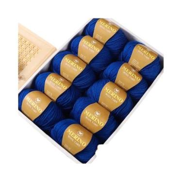 Imagem de Fio De Lã De Alpaca 500g 10 Meadas Médio-Fino 212 Para Tricô De Suéter