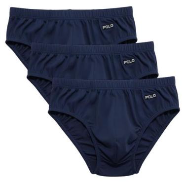 Imagem de Kit 3 Cuecas Slip Polo Kids Algodão Infantil Forro Duplo Menino Tradic