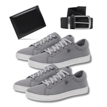 Imagem de Kit 2 Tênis Masculino Slim + Cinto + Carteira Social - Bless Acessório