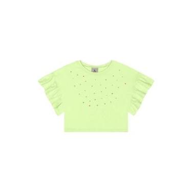 Imagem de Blusa Infantil Manga Franzida Strass Quimby-Feminino