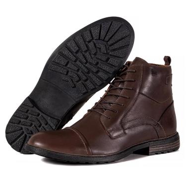 Imagem de Bota Coturno Masculino Cano Médio Couro Confortável-Masculino