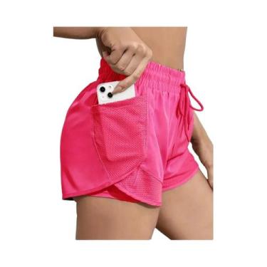 Imagem de Shorts De Ginástica De Cintura Alta Respirável E Elástico Para Uso Diá