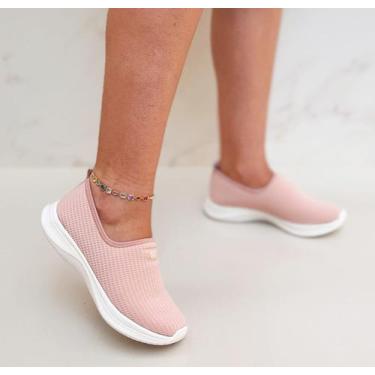 Imagem de Slip On Tênis Meia Feminino Calce Fácil Rosê - Sobressalto, 37, Rosê