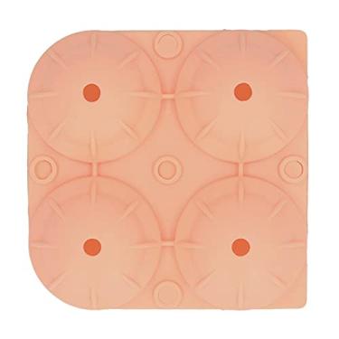 Imagem de Molde de bola de gelo de silicone, 4 grades, esfera, bandeja para fazer gelo, para casa, cozinha, bar, restaurante, produto comestível, seguro para máquina de lavar louça, (Rosa)