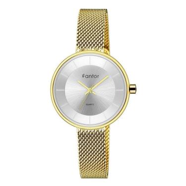 Imagem de Relógio Feminino Fantor Wf1014l à Prova D'água Ouro