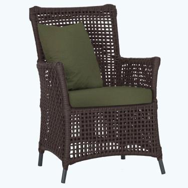 Imagem de Poltrona Igapó Alumínio Pintura Preta Corda Náutica E13 Marrom