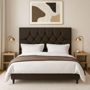 Imagem de Cabeceira Para Cama Casal Queen 160 Cm Dante E Frame Suede Marrom
