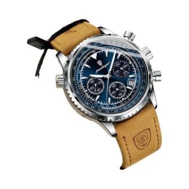 Imagem de Relógio De Couro Luminoso À Prova d'Água Para Homens POEDAGAR Luxuoso 