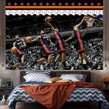 Imagem de Estética de sala de parede Tapeçaria Basketball Star 150x110cm - yiwei