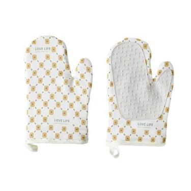 Imagem de Luvas de forno, silicone bege, resistentes ao calor, conjunto de 2 - t