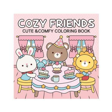 Imagem de Livro de colorir Cozy Friends 40 páginas para crianças  Rosa - Taiyuan