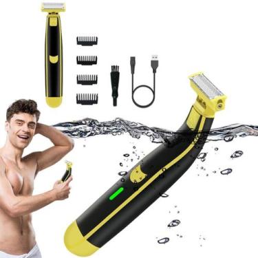 Imagem de Aparador de pêlos corporais à prova d'água USB recarregável para homen