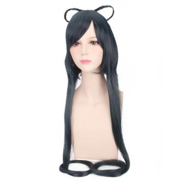 Imagem de Peruca Cosplay Luo Tianyi Anime Sintética Preta 100cm - taiyuanketanma
