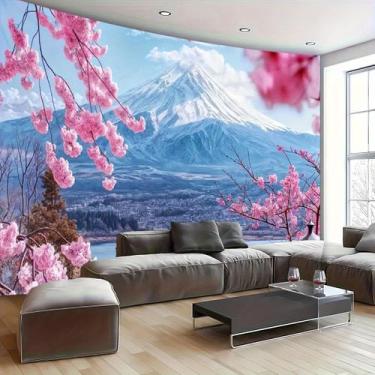 Imagem de Tapeçaria para pendurar na parede Mount Fuji Cherry Blossom Scenic 150