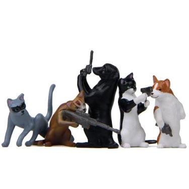Imagem de Estatuetas Creative Spy Animals, decoração de jardim, PVC, gatos - yiw