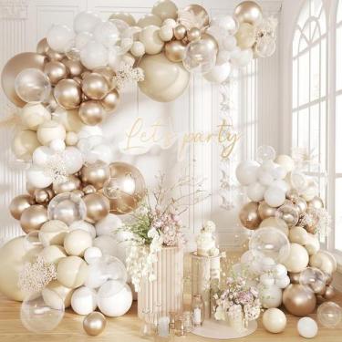 Imagem de Kit Balloon Garland Arch, 152 unidades, tema dourado e champanhe - yiw