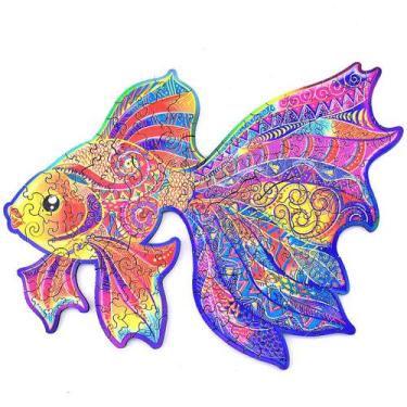 Imagem de Quebra-cabeça de madeira, peças de formato único, presente d - Gloome 