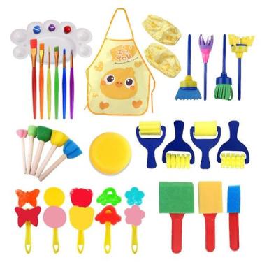 Imagem de Conjunto de esponjas para pintura artística infantil, tinta - Gloome S