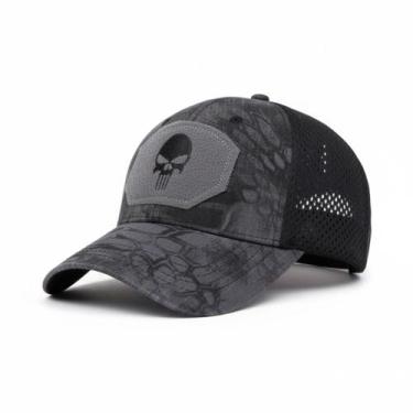 Imagem de Boné Trucker Caveira Punisher  Aba Curva Bordado Ajustável  Luke Sport