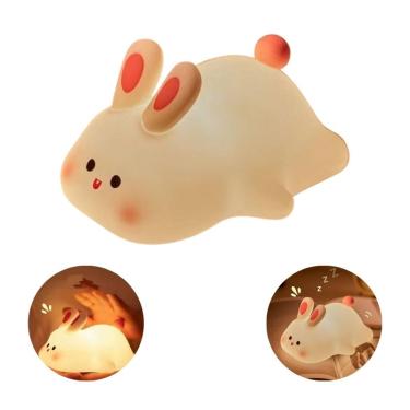 Imagem de Luminária Branca Coelhinho Touch Recarregável Luz Noturna