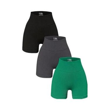 Imagem de Shorts de Yoga Sem Costura para Mulheres - Cintura Alta e Modelagem Ju