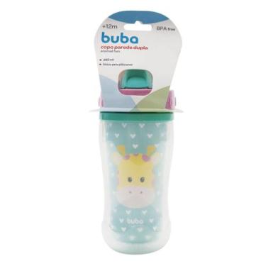 Imagem de Copo Canudo Parede Dupla Buba Animal Fun Girafa 280ml