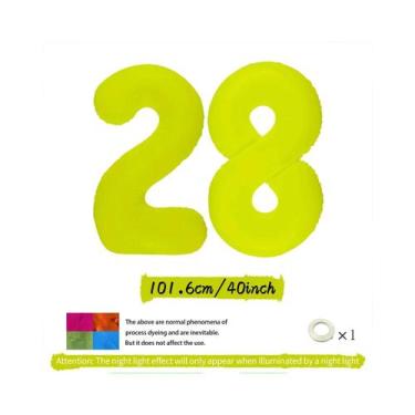 Imagem de Balões Digitais Fluorescentes Amarelo Neon Para Decorações De Aniversá