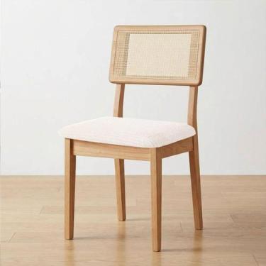 Imagem de Cadeira de Jantar Dream em Tela Palha e Tecido Bouclé MDF - Dalla Cost