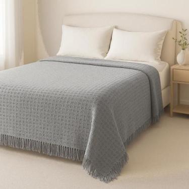 Imagem de Manta Crochê Super King 2,85 x 2,60 m Cama ou Sofá Luxo Decoração Colc