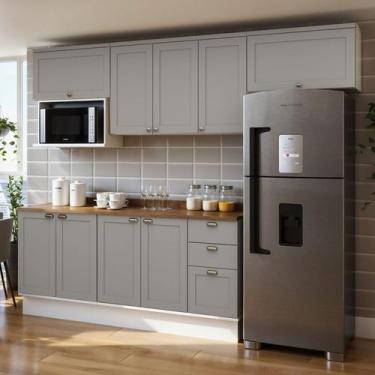 Imagem de Armário de Cozinha Modulada 2,80m 11 peças Iluminata Genialflex, Branc