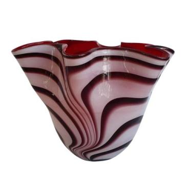 Imagem de Vaso Centro de Mesa Vidro Tipo Murano 26x19cm Mesclado - MONTARTE