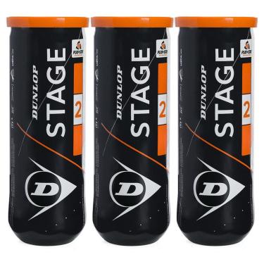 Imagem de Bola de Tênis e Beach Tennis Dunlop Stage 2 Laranja Pack com 03 Tubos-Unissex