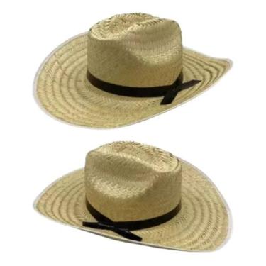 Imagem de Chapéu Palha Masculino Kit 2 Top Festa Junina Caipira C/ Nf - Duandra 