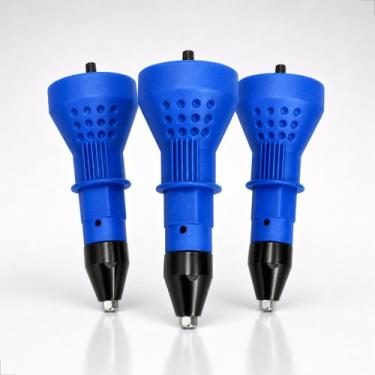 Imagem de Kit 3 Cabeçote Rebitadeira Adaptador Suporte Rebite Parafusadeira Fura