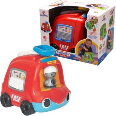 Imagem de Caminhão de Bombeiros Infantil Roda Livre Truckids Vermelho - MERCOTOY