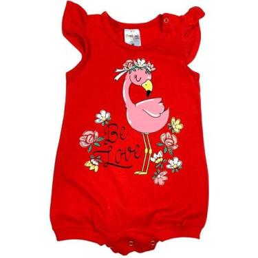 Imagem de Macaquinho Infantil Menina Algodão Atacado Flor Baby Até O 8, Bordô, P