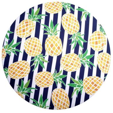 Imagem de Kit 4 Capas para Sousplat Abacaxi Vitral 35cmx35cm Reutilizável Poliéster Elástico Amarelo Maison Charlo