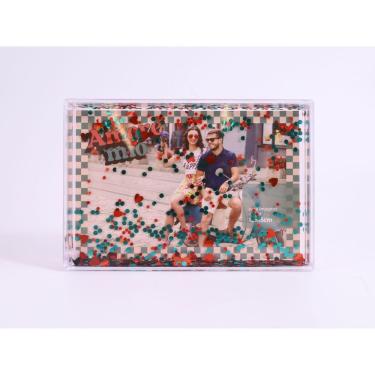 Imagem de Porta-retrato Glitter Amore Mio com Design de Amor para Fotos de Até 15cm X 10cm Imaginarium