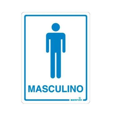 Imagem de Placa Sinalização 15x20 Masculino - Bemfixa