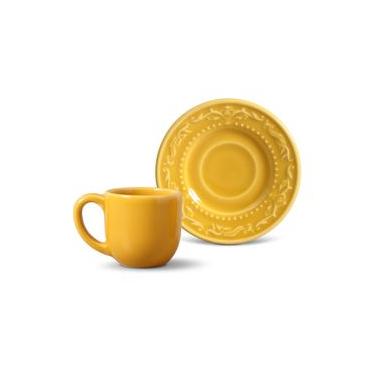 Imagem de Xícara de Café Acanthus Cerâmica 6 Peças Mostarda Porto Brasil