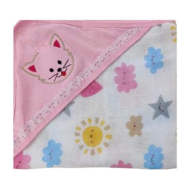 Imagem de Toalha Fralda Com Capuz Para Bebê Algodão Menino ou Menina - Let Baby 